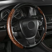 Wooden Grain Steering Wheel Cover is Soft and Fits Well With Anti Slip Segmented Protection